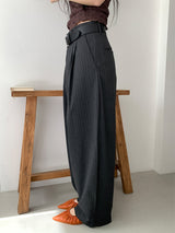 STRIPE TWILL BALLOON SLACKS (2C)