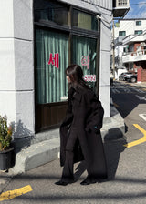 ウールハイネックロングコート