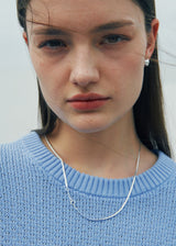 [925 silver] Un.silver.161 / flat soir necklace (long ver.)