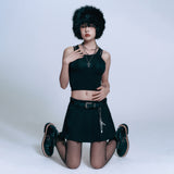ENE See-through Sleeveless - BLACK