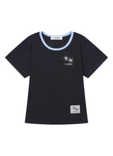 RORA SMALL LOGO U-NECK HALF T (10COLOR)