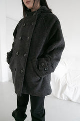 hood wool double coat(2colors)