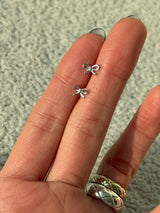 [925silver] Petit ribbon earring
