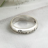SVR-602 Silver 925 Lettering Stay with me Unisex Couple Friendship Ring
