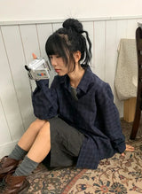 26FW★ [BAONHAUS] Kurenin Roll-up Check Shirt