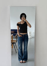 SHIRRING DOT 2-WAY TOP