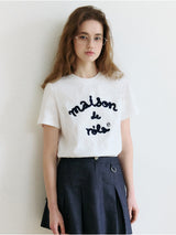 MAISON DE ROLA EMBROIDERY T-SHIRT WH+NV