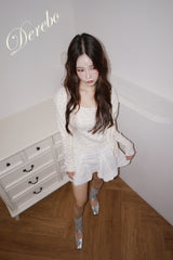 white bow A-line mini skirt