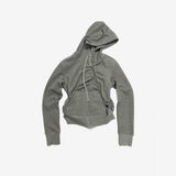 RIGHE UNBALANCE HOODED ZIP-UP GREY