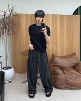 レトン ステッチ マッスル ニット ショートスリーブ Tシャツ