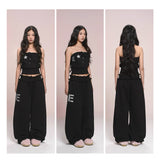 eat me plz* chest-wearing mini set, autumn-winter velvet street style chest-wearing top