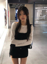 NT Button Shirring Strap Halter Sleeveless
