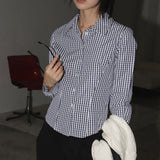 Garner Y2K Slim Fit Gingham Check Long Sleeve Shirt