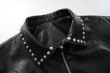 Bono Stud Leather Short Jacket
