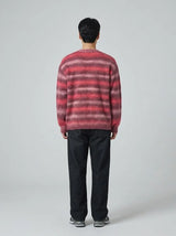 Red Gradation Stripe Cardigan