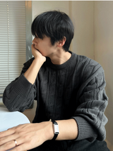 cable cosyharu semi-over knit