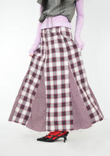 vintage check skirt red ver.