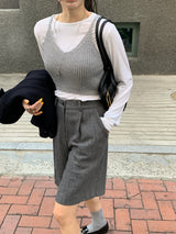 [MADE] Fidic Wool Herringbone Bermuda Pants