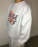 レタリング ペイント クロップド スウェットシャツ (3c)