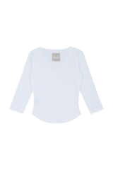 C 90S ラインスリットネックTシャツ_ホワイト