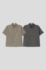 crop buckle shirt(2colors)