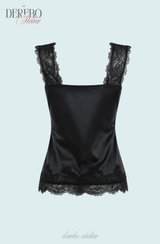 Silk lingerie lace sleeveless top