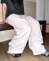 (2color) Shirring Wide Nylon Banding Pants