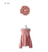 [Scrunchie Set] Nora オフショルダールーズニット