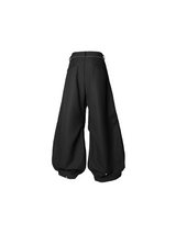 RELABEL Spatial Relations (Multi-Layered) Jacquard Stripe Drapey Loose-Fit Pleated Curved Sword-Cut Trousers