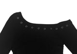 デンク シャーリング アイレット クロップ リップネック Tシャツ