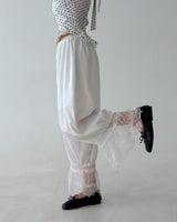 Lace Capri Balloon Wide Pants