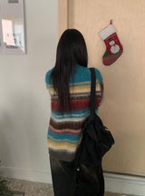 [unisex] Hadet Mohair Stripe Wool Knit