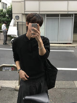 クリームソフトウールヘンリーニット