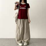 Roa Baslock Nylon Cargo Wide Pants