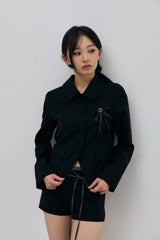 SWAN CROP JACKET / BLACK