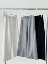 Solid color casual banding wide pants