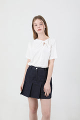 モダンスリットシャーリングTシャツ White