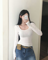 [MADE] Finger hole, square 長袖Tシャツ