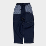 stripe patch denim pants_blue