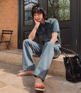 Terne semi wide denim pants
