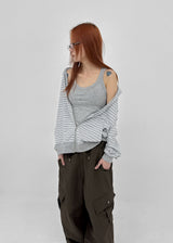 [MADE] Herif Square U-Neck Sleeveless Top (Built-in Cap)