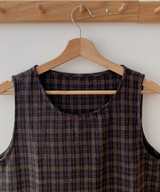 Brownie checkered bustier long skirt sleeveless autumn winter guest look date look 
