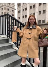 wool butler toggle half-wide coat