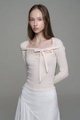 Cotton touch ribbon bolero, Pink