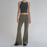 [Levita] Ribbed Banding Layered Shirring Skirt Bootcut Pants - 3color