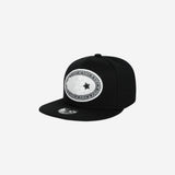 Lace Button Snapback / Black