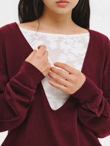 DEEP V-NECK LOOSE FIT KNIT PULLOVER
