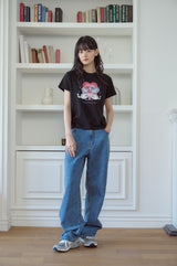 26SS★ Cherry Bestie Crop Short Sleeve Tee