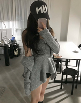 wave asymmetric flare knit cd + top set