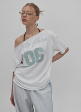 [MADE] フリーピボートネックプリンティド半袖Tシャツ